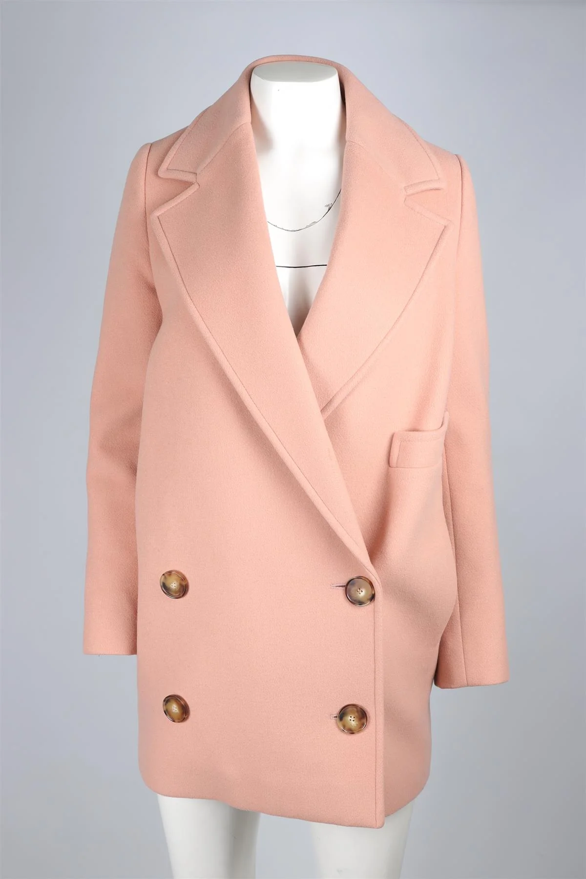 STELLA MCCARTNEY PINK WOOL COAT IT 38 UK 6 - Image 2