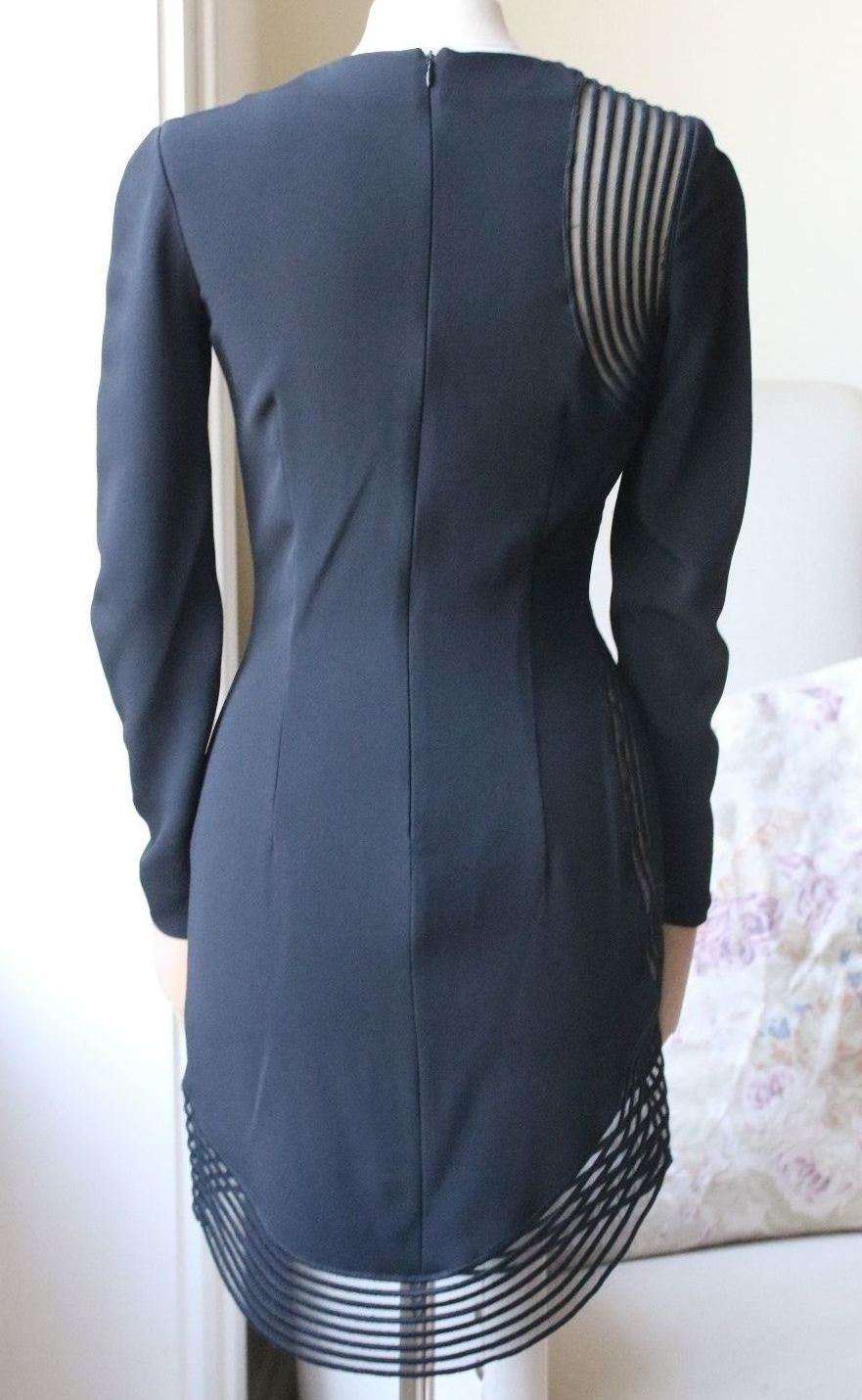 STELLA MCCARTNEY RIB WAVE MESH JERSEY CREPE DRESS IT 38 UK 6 - Image 8