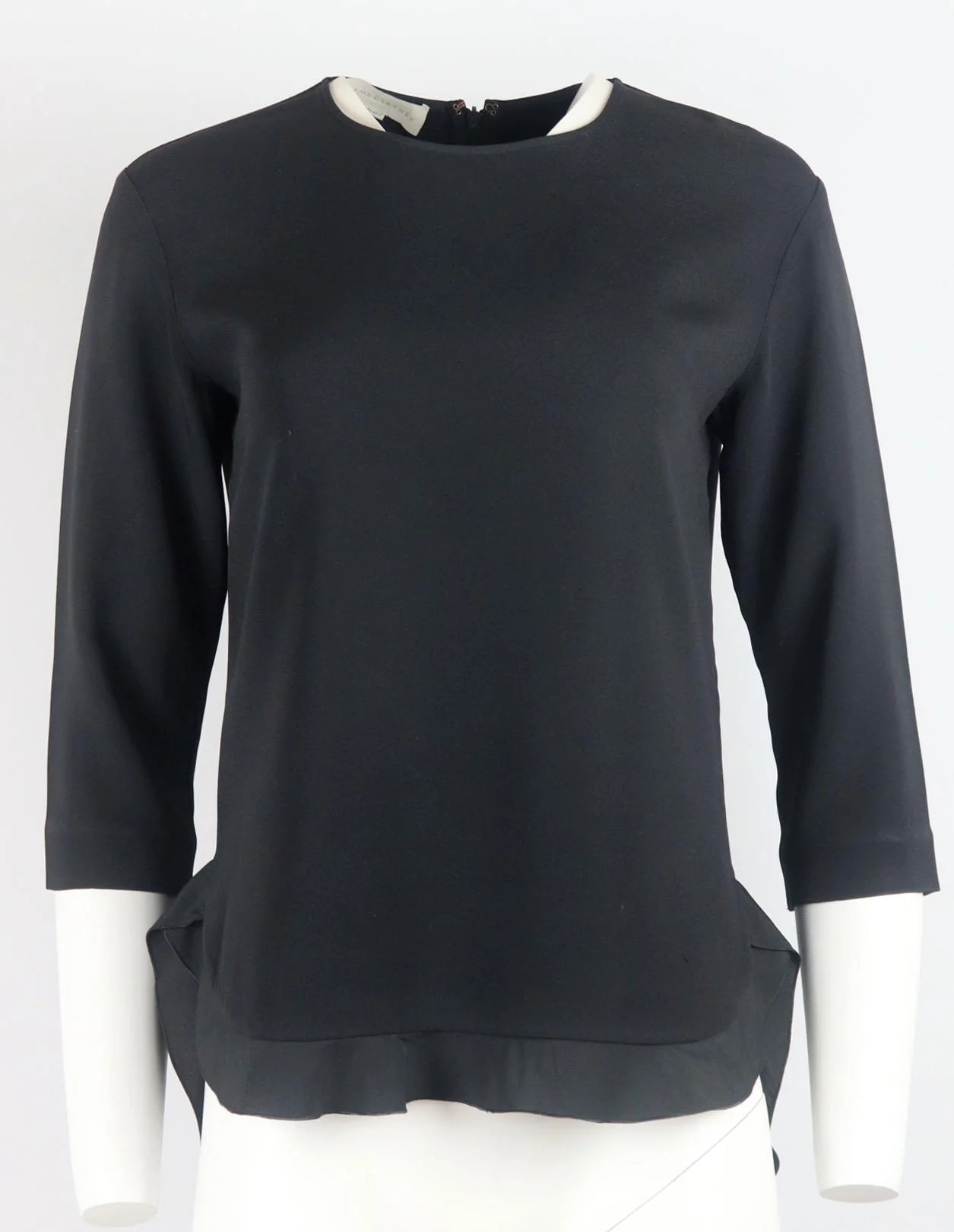 STELLA MCCARTNEY RUFFLE TRIMMED CREPE TOP IT 36 UK 4 - Image 2