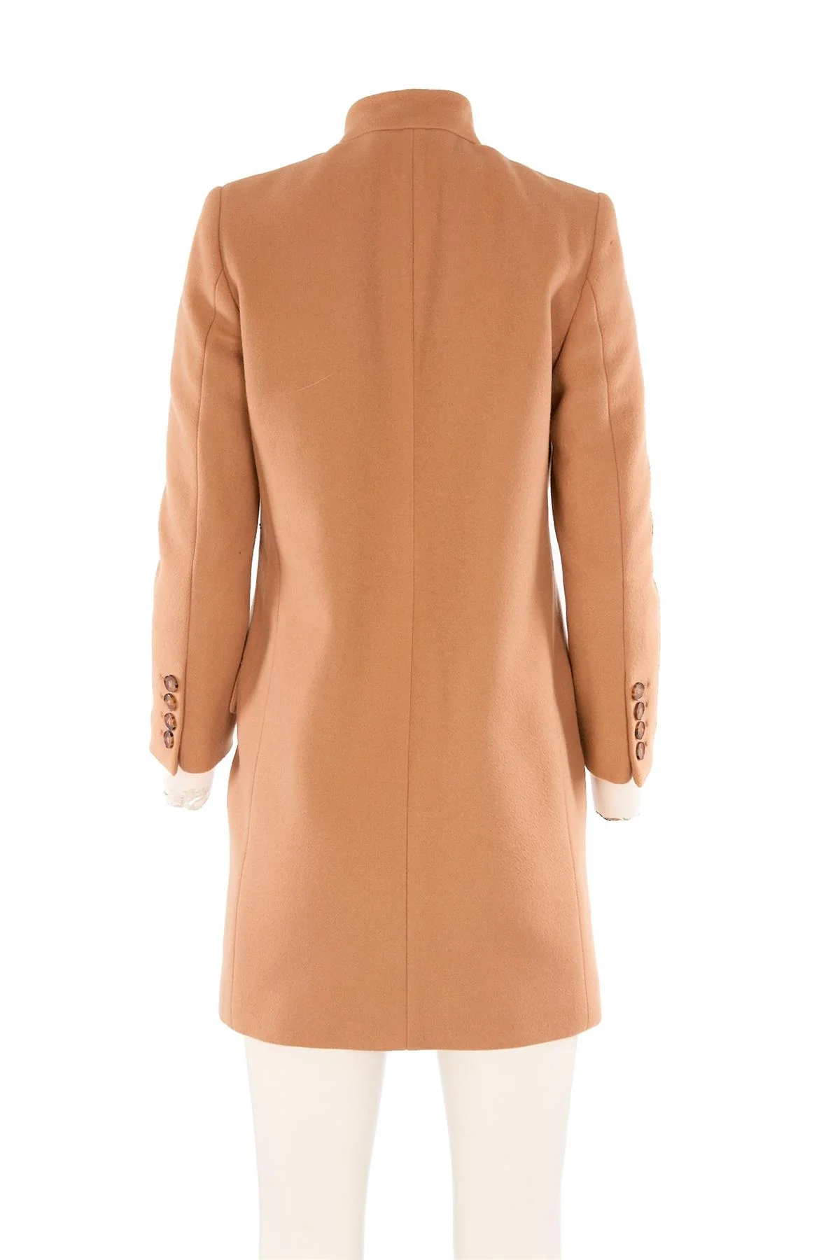 STELLA MCCARTNEY TAN WOOL COAT IT 40 UK 8 - Image 4