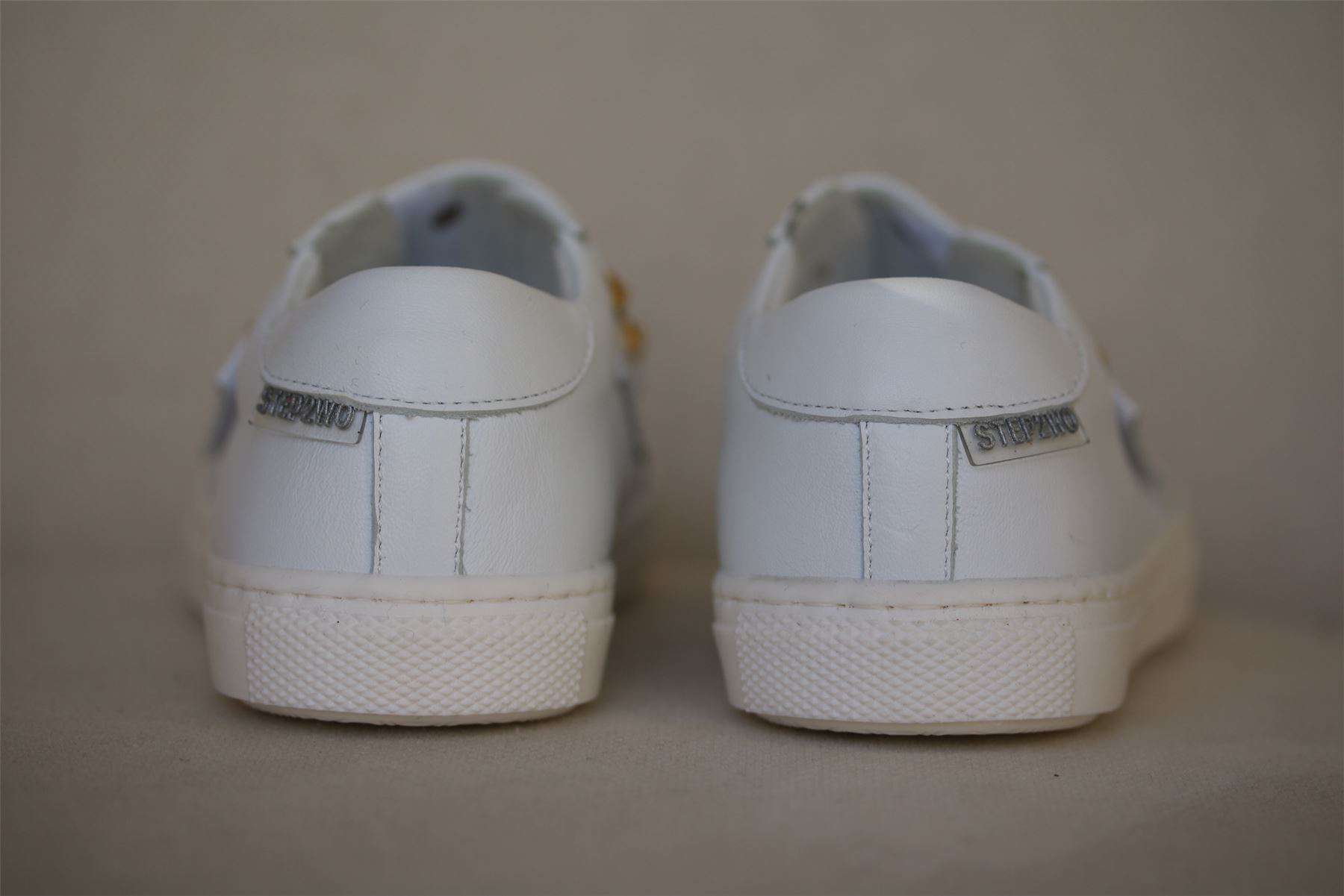 STEP2WO GIRLS WHITE LEATHER SNEAKERS EU 24 UK 7 - Image 3