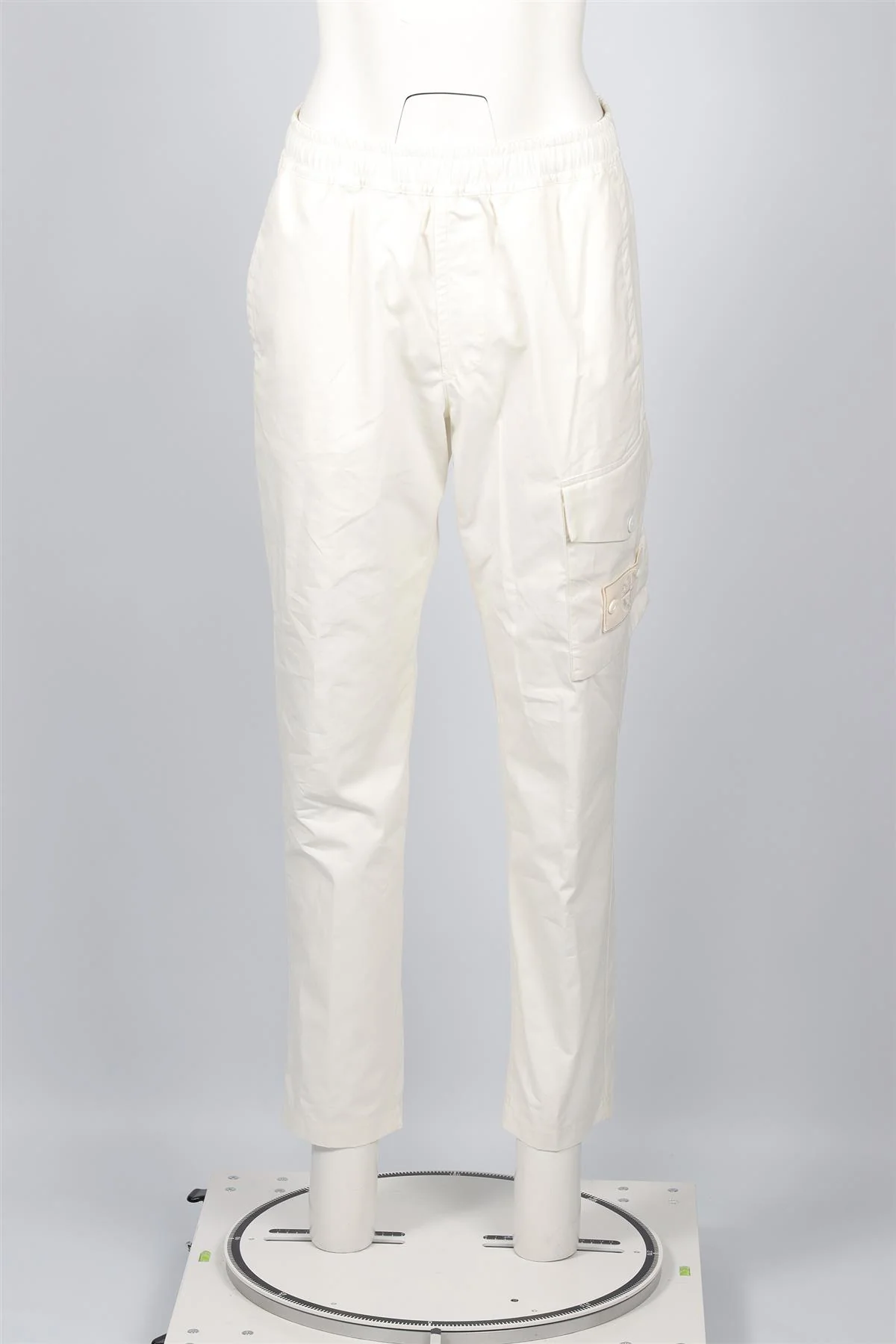 STONE ISLAND WHITE COTTON STRAIGHT LEG PANTS W30 UK 12 - Image 2