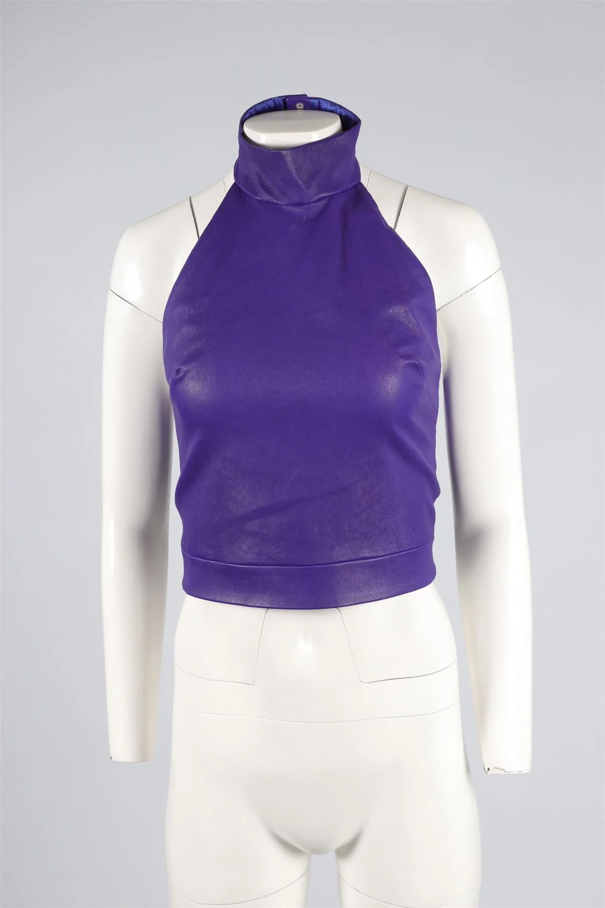 STOULS PURPLE CROPPED LEATHER TOP MEDIUM - Image 2