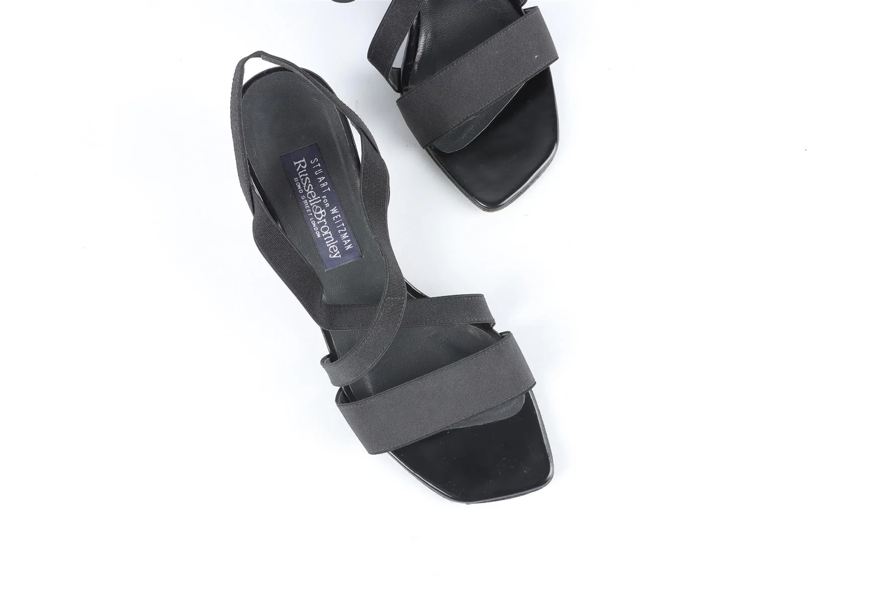 STUART WEITZMAN FOR RUSSELL & BROMLEY BLACK LEATHER SANDALS EU 37.5 UK 4.5 US 7.5 - Image 4