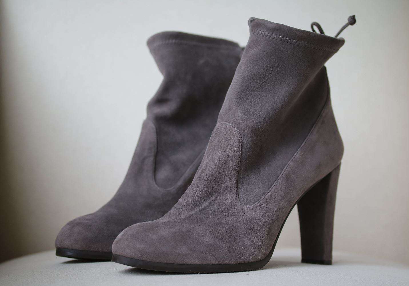 STUART WEITZMAN GLOVE STRETCH SUEDE ANKLE BOOTS EU 39.5 UK 6 US 9 - Image 3