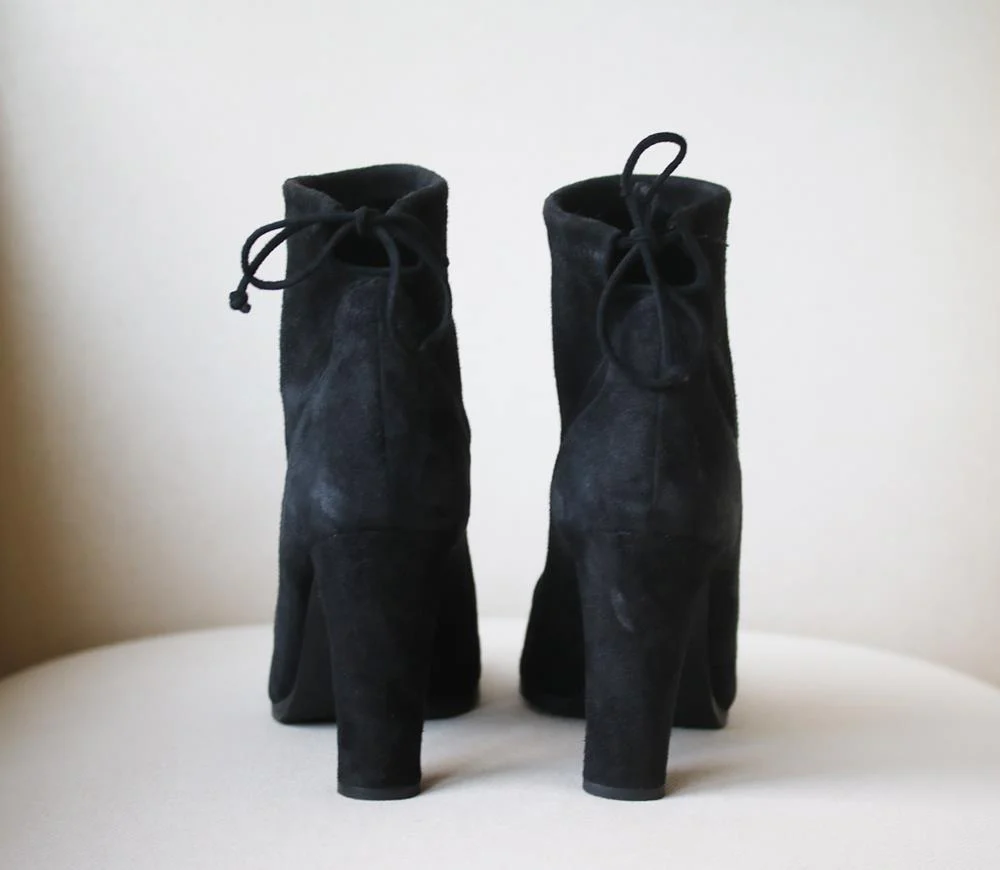 STUART WEITZMAN GLOVE STRETCH SUEDE ANKLE BOOTS EU 40 UK 7 US 9.5 - Image 4