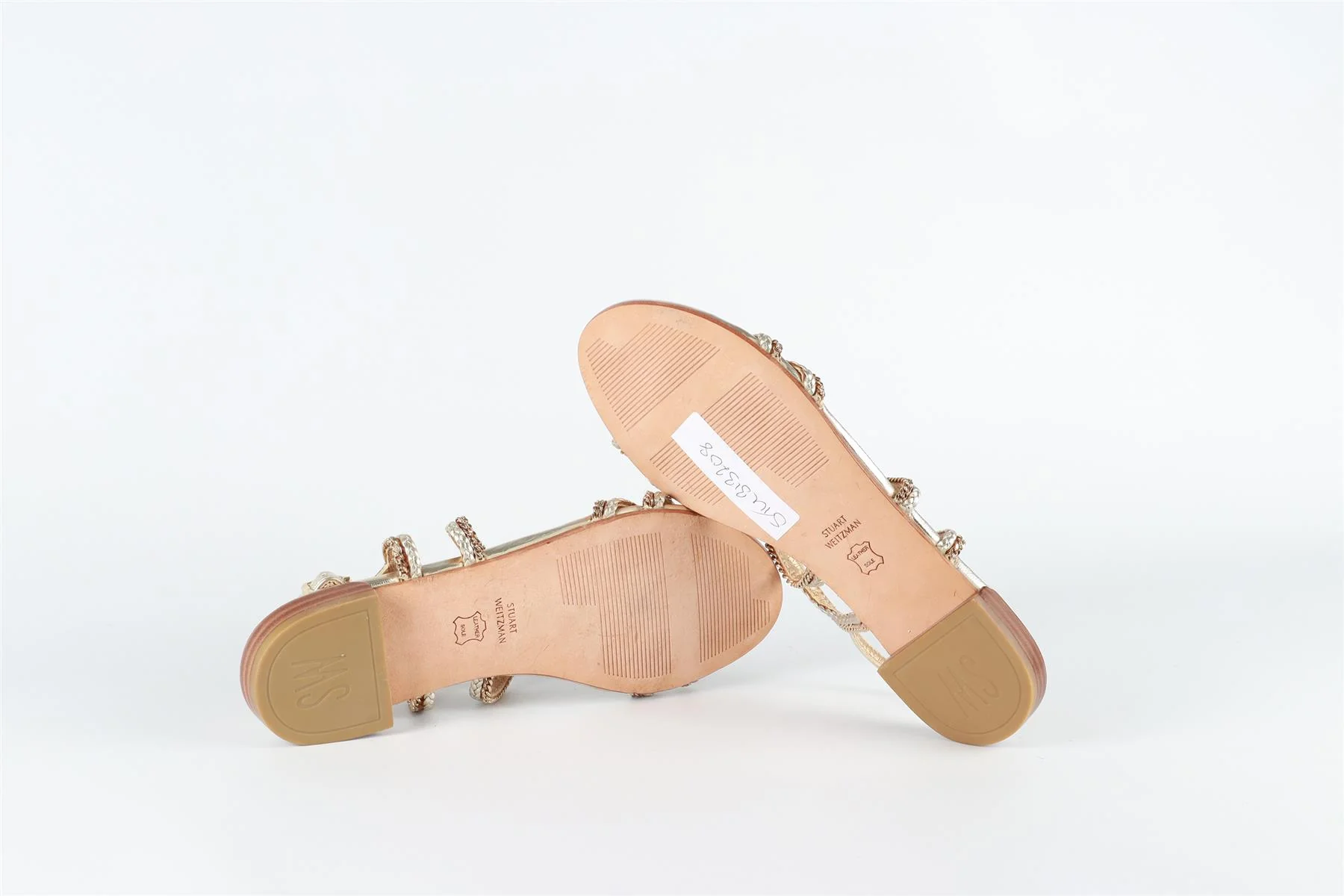 STUART WEITZMAN GOLD LEATHER SANDALS EU 37 UK 4 US 7 - Image 6