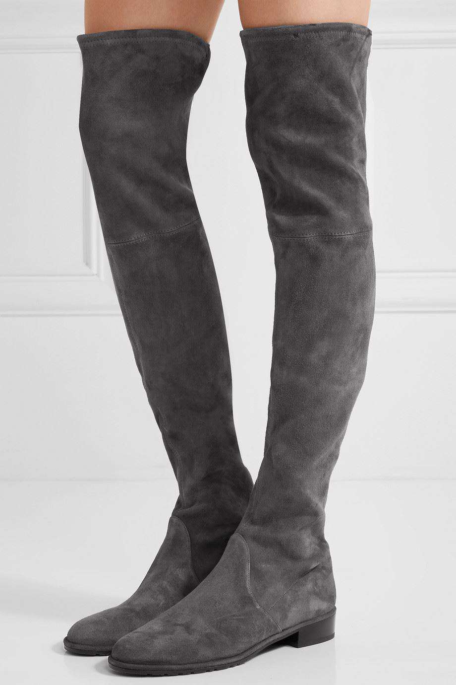 STUART WEITZMAN LOWLAND SUEDE OVER-THE-KNEE BOOTS US 7 UK 4.5 EU 37.5 - Image 2