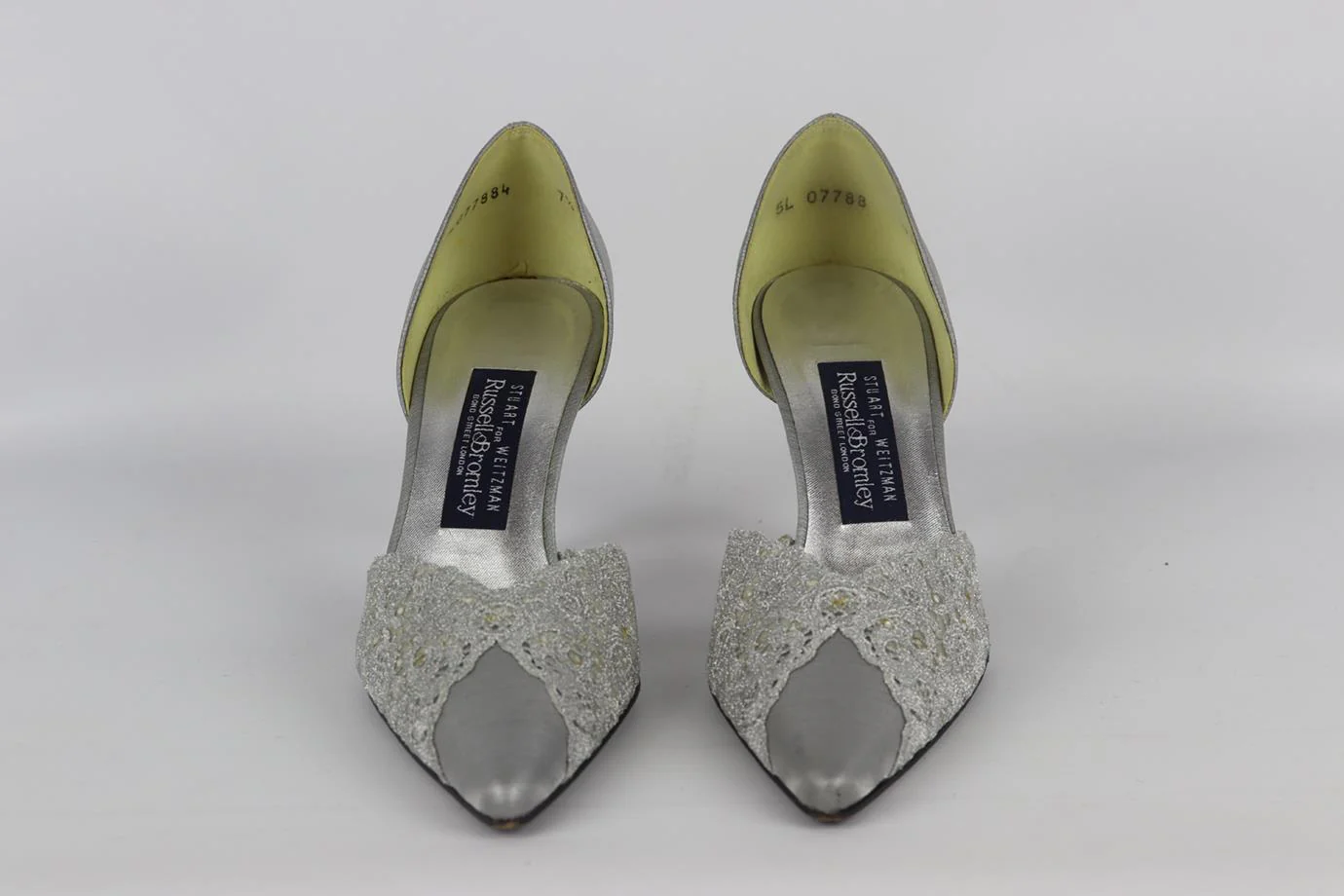 STUART WEITZMAN METALLIC LACE AND SATIN PUMPS EU 37.5 UK 4.5 US 7.5 - Image 3