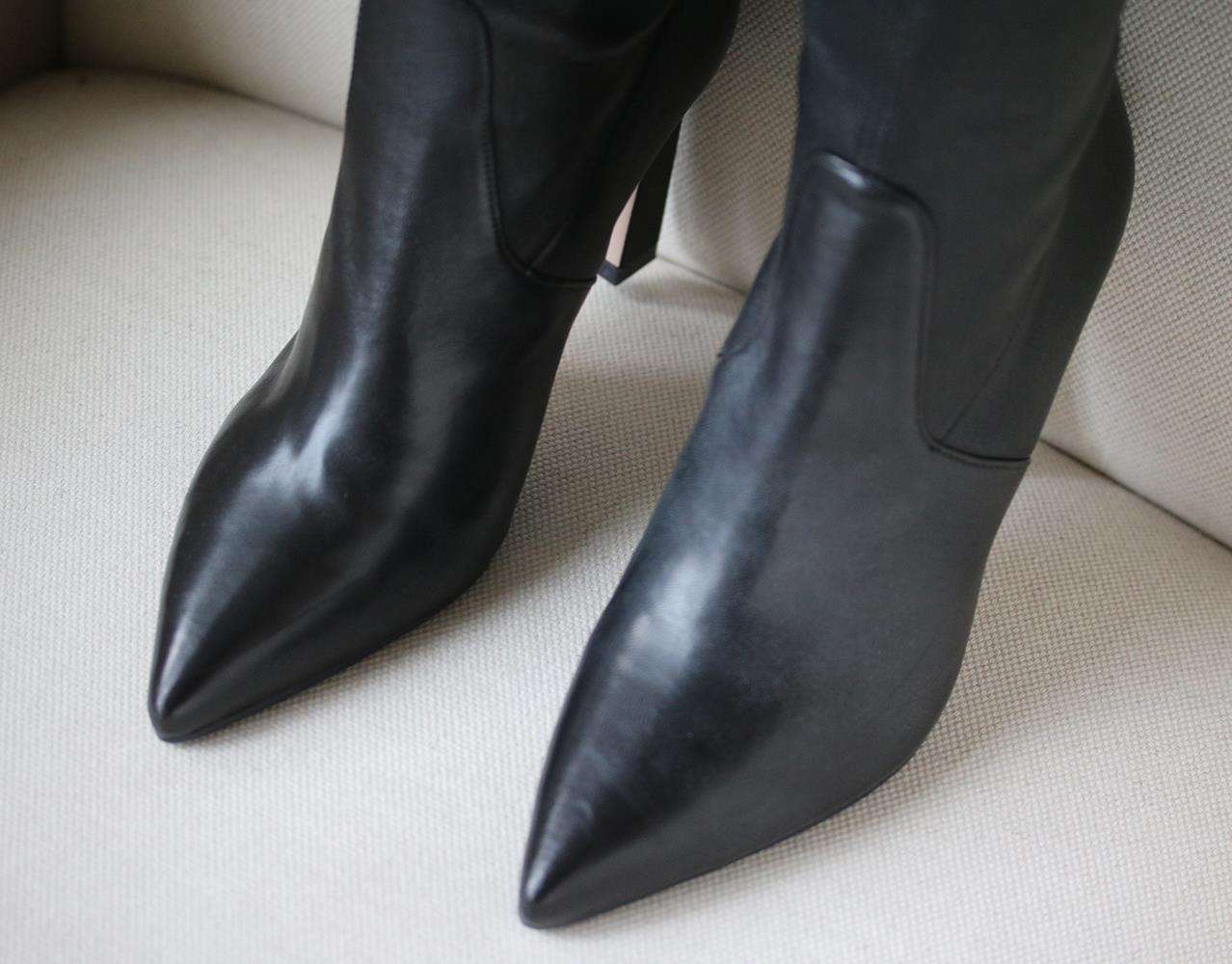 STUART WEITZMAN NATALIA 100MM LEATHER OVER THE KNEE BOOTS EU 38.5 UK 5.5 US 8 - Image 4