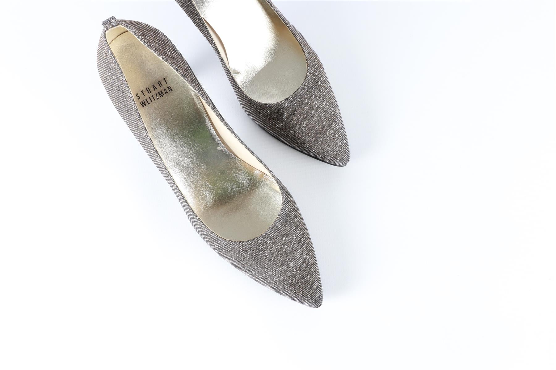 STUART WEITZMAN SILVER FABRIC PUMPS EU 36.5 UK 3.5 US 6.5 - Image 4
