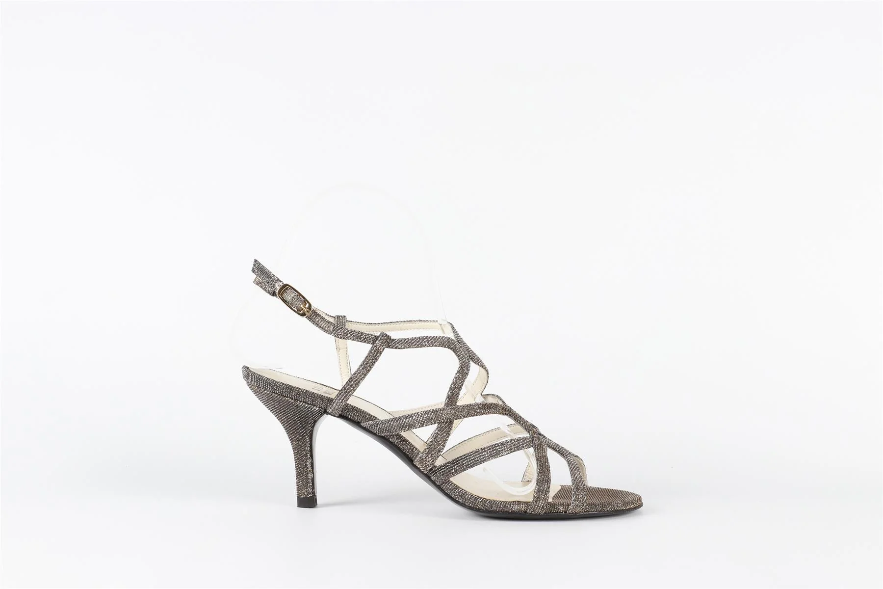 STUART WEITZMAN SILVER FABRIC SANDALS EU 36.5 UK 3.5 US 6.5 - Image 2