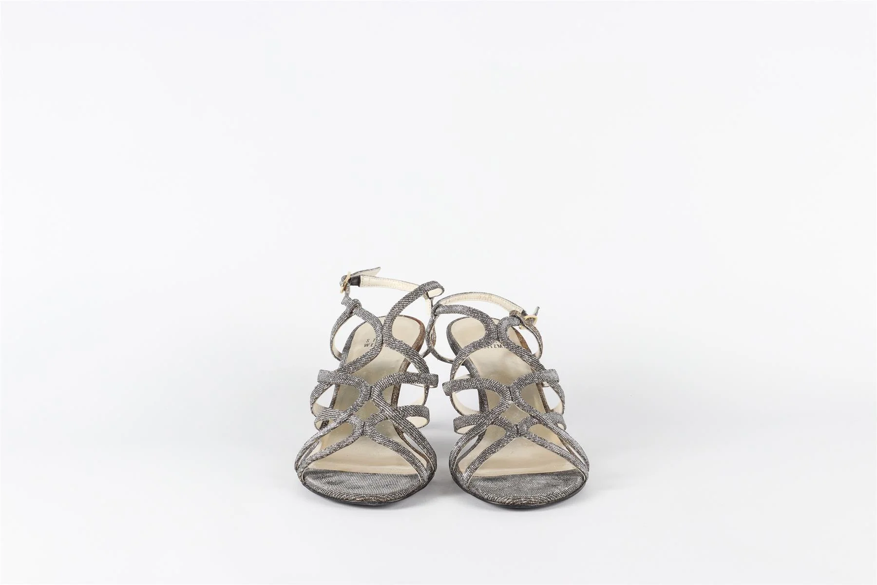 STUART WEITZMAN SILVER FABRIC SANDALS EU 36.5 UK 3.5 US 6.5 - Image 3