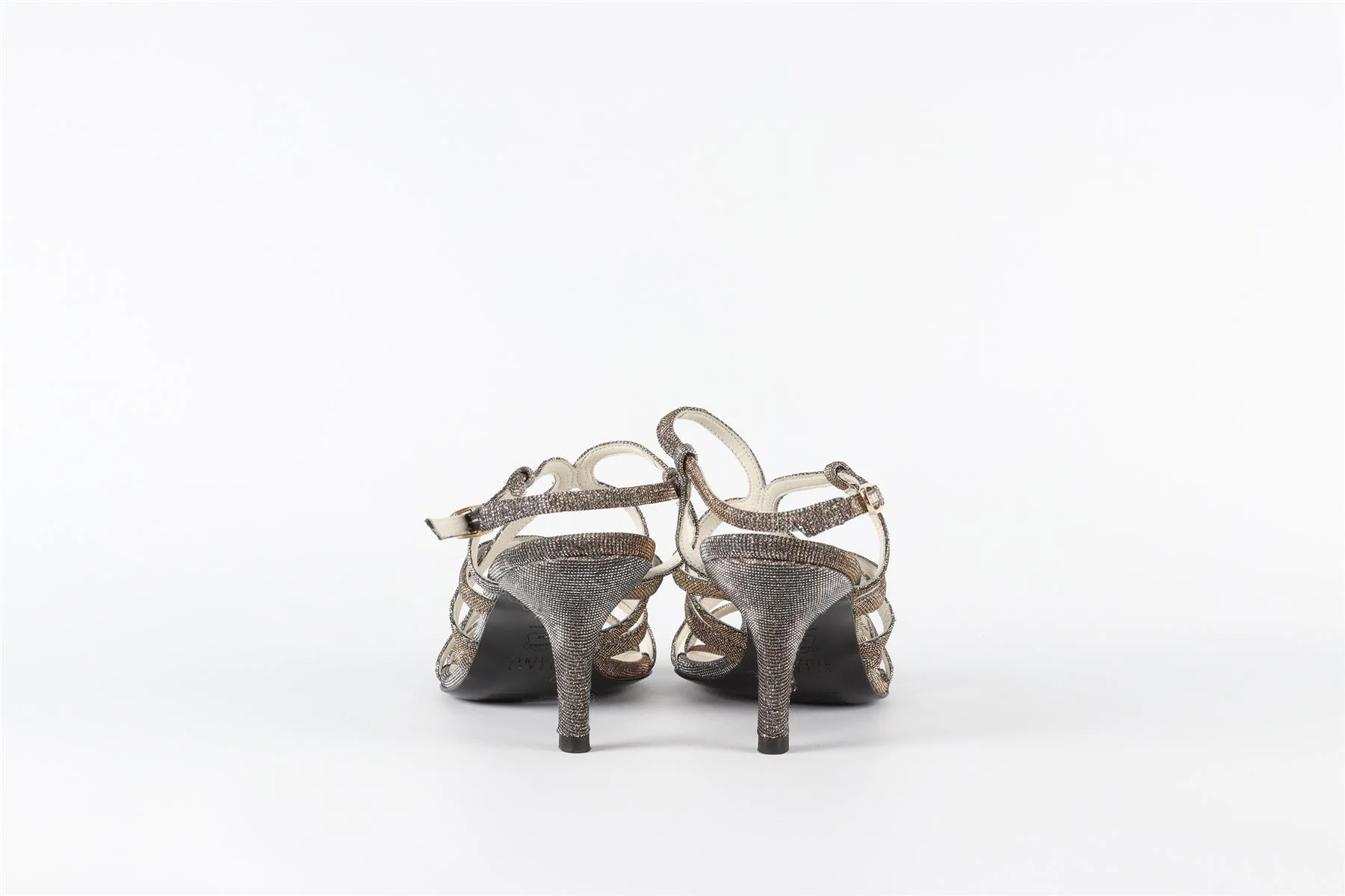 STUART WEITZMAN SILVER FABRIC SANDALS EU 36.5 UK 3.5 US 6.5 - Image 5
