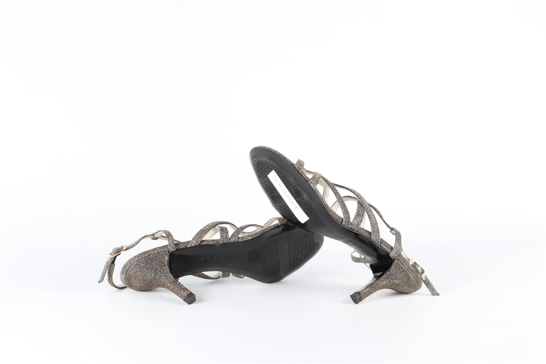 STUART WEITZMAN SILVER FABRIC SANDALS EU 36.5 UK 3.5 US 6.5 - Image 6