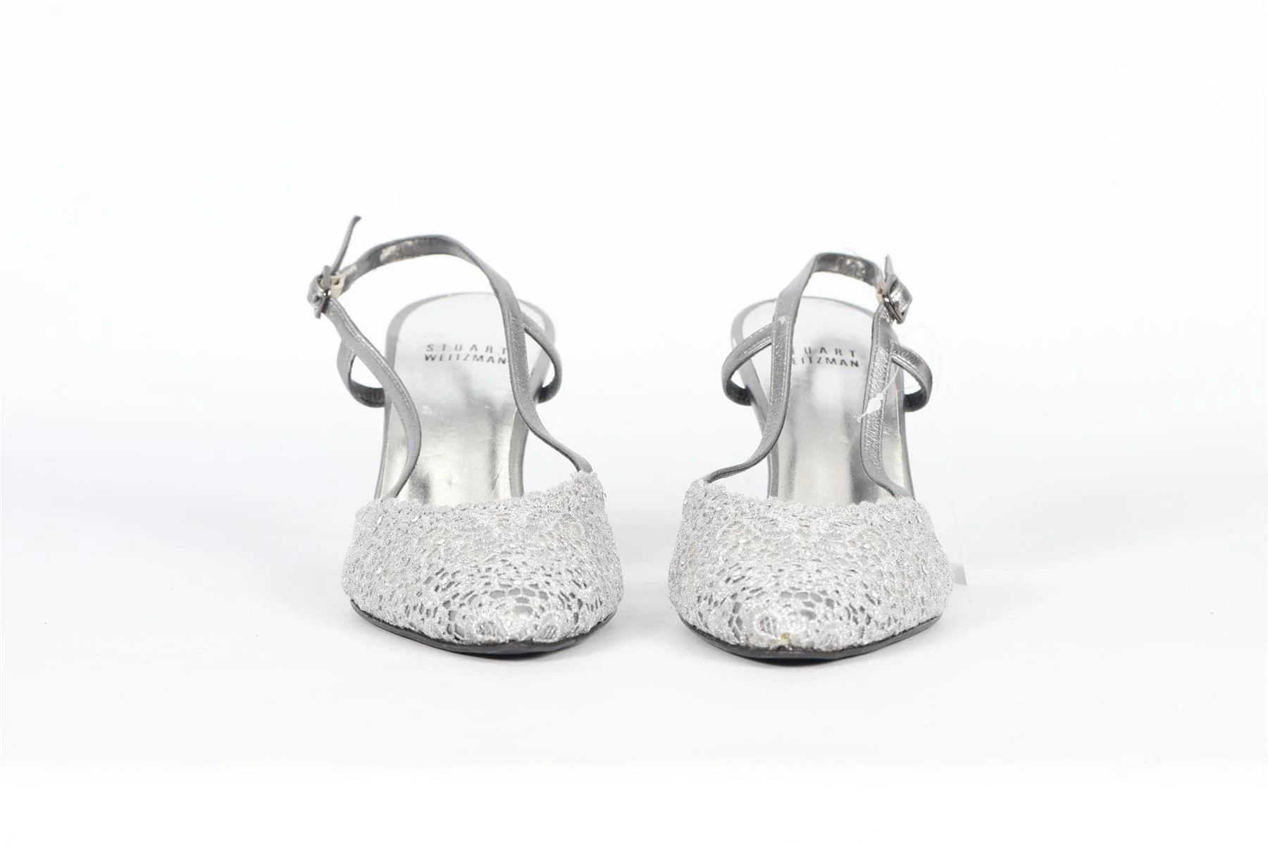 STUART WEITZMAN VINTAGE LACE AND LEATHER SLINGBACK PUMPS EU 37 UK 4 US 7 - Image 3