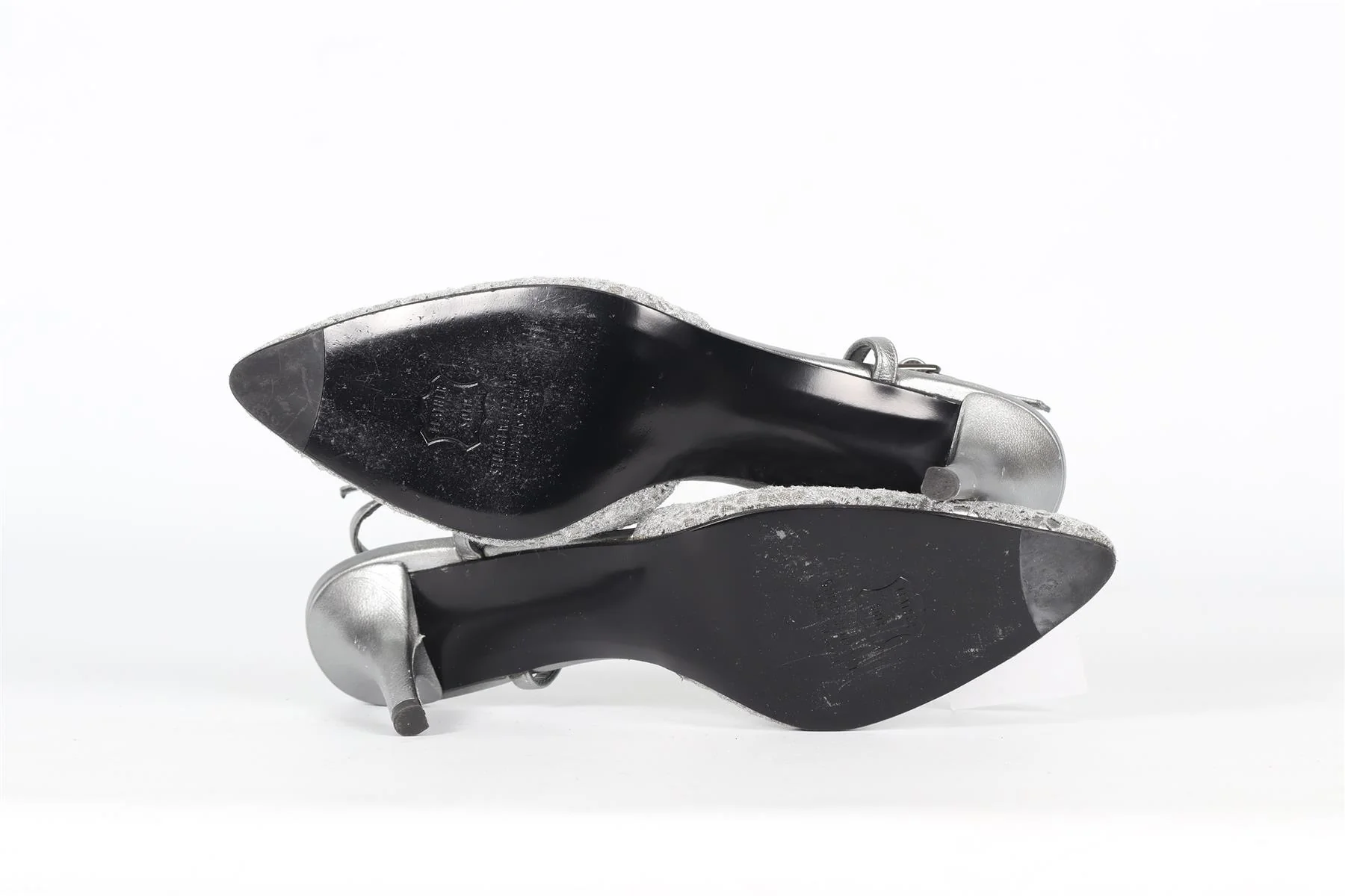 STUART WEITZMAN VINTAGE LACE AND LEATHER SLINGBACK PUMPS EU 37 UK 4 US 7 - Image 5