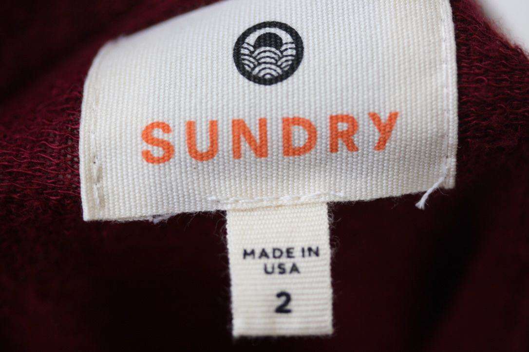 SUNDRY HEART BURGUNDY SWEATSHIRT SIZE 2 SMALL - Image 4