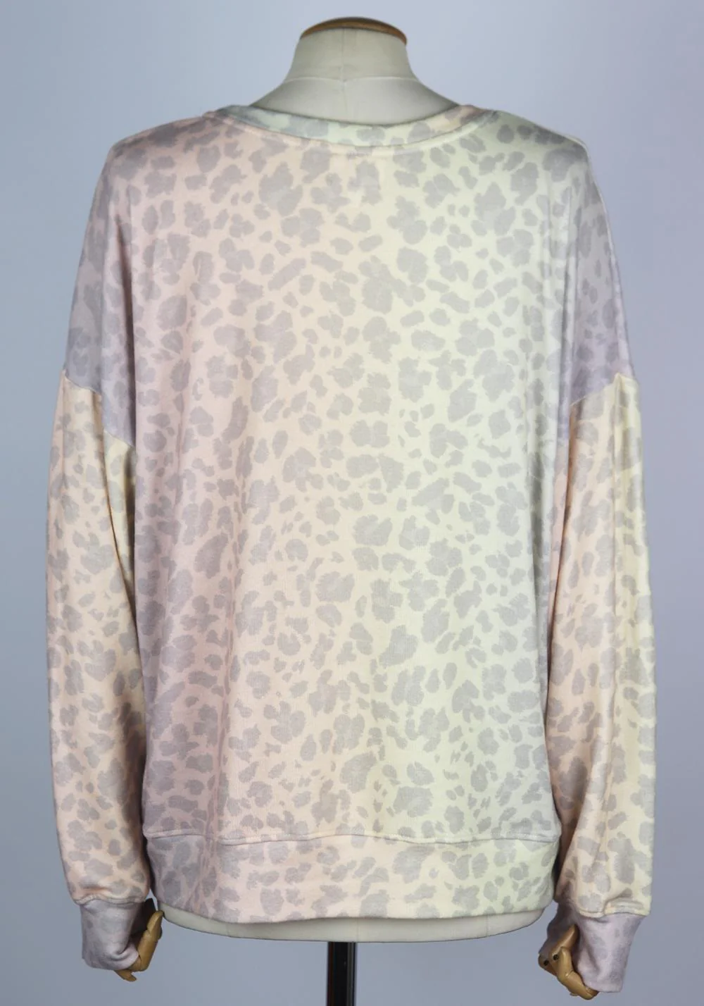SUNDRY TIE DYED LEOPARD PRINT STRETCH JERSEY SWEATSHIRT UK 12 - Image 4