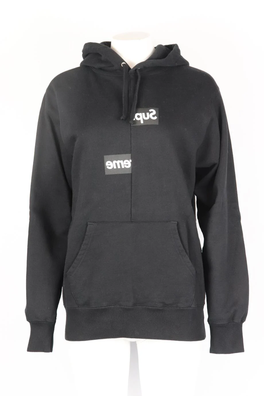 SUPREME + COMME DES GARÇONS 2018 LOGO PRINTED COTTON JERSEY HOODIE MEDIUM - Image 2