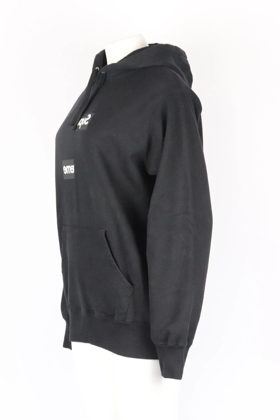 SUPREME + COMME DES GARÇONS 2018 LOGO PRINTED COTTON JERSEY HOODIE MEDIUM - Image 3
