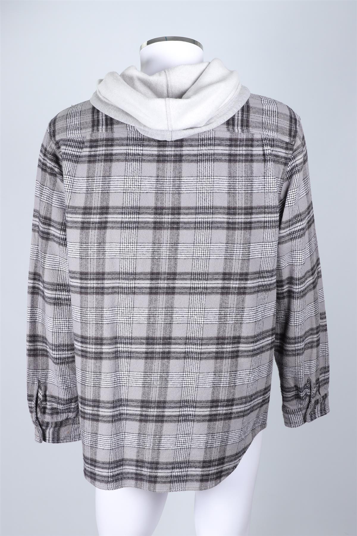 SUPREME GREY CHECKED WOOL CARDIGAN LARGE - Image 4