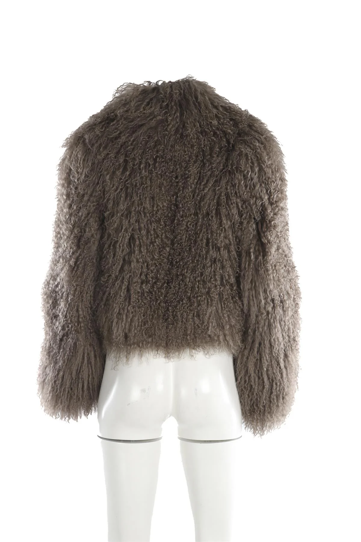 SUSANNA CHOW GREY SHEARLING JACKET SMALL - Image 4
