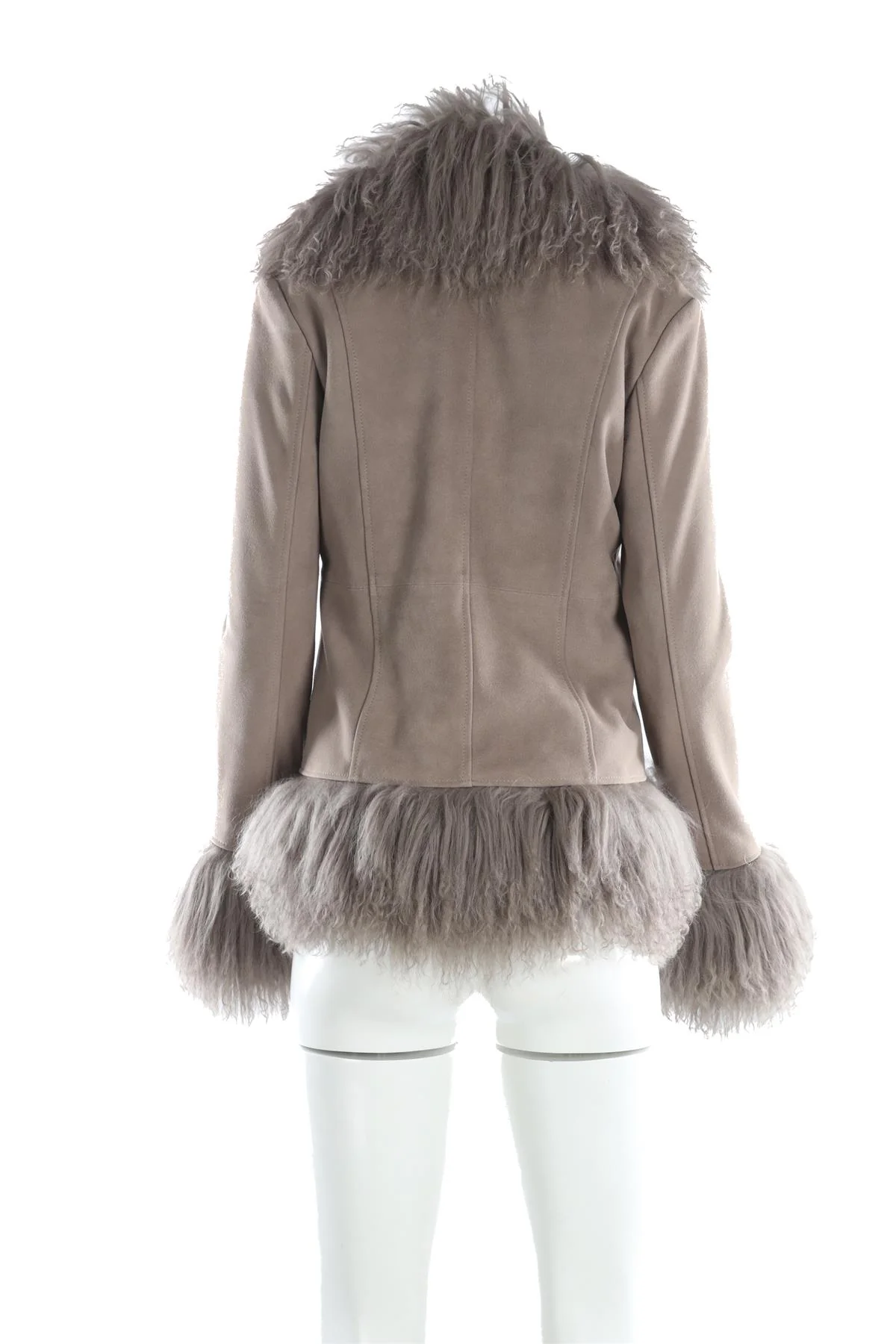 SUSANNA CHOW GREY SUEDE JACKET SMALL - Image 4