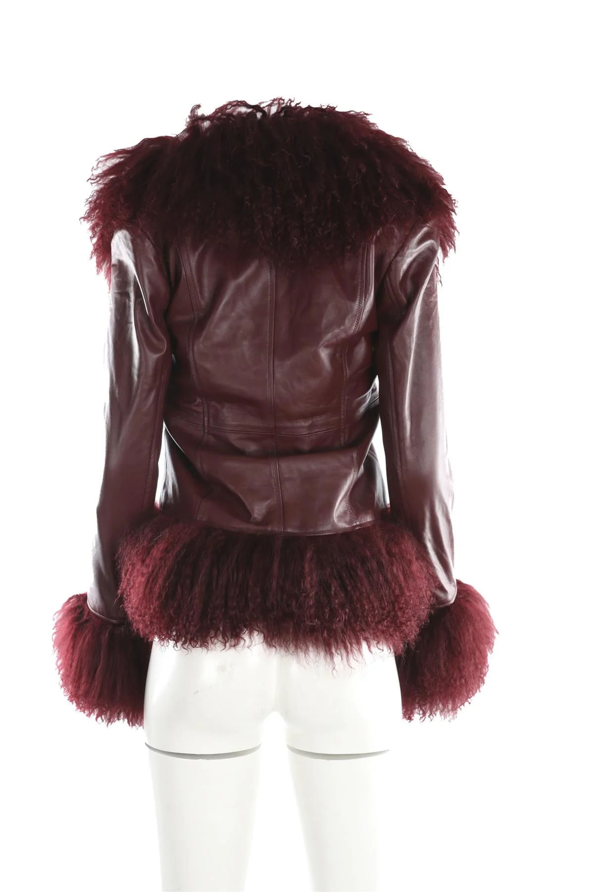SUSANNA CHOW RED LEATHER JACKET SMALL - Image 4
