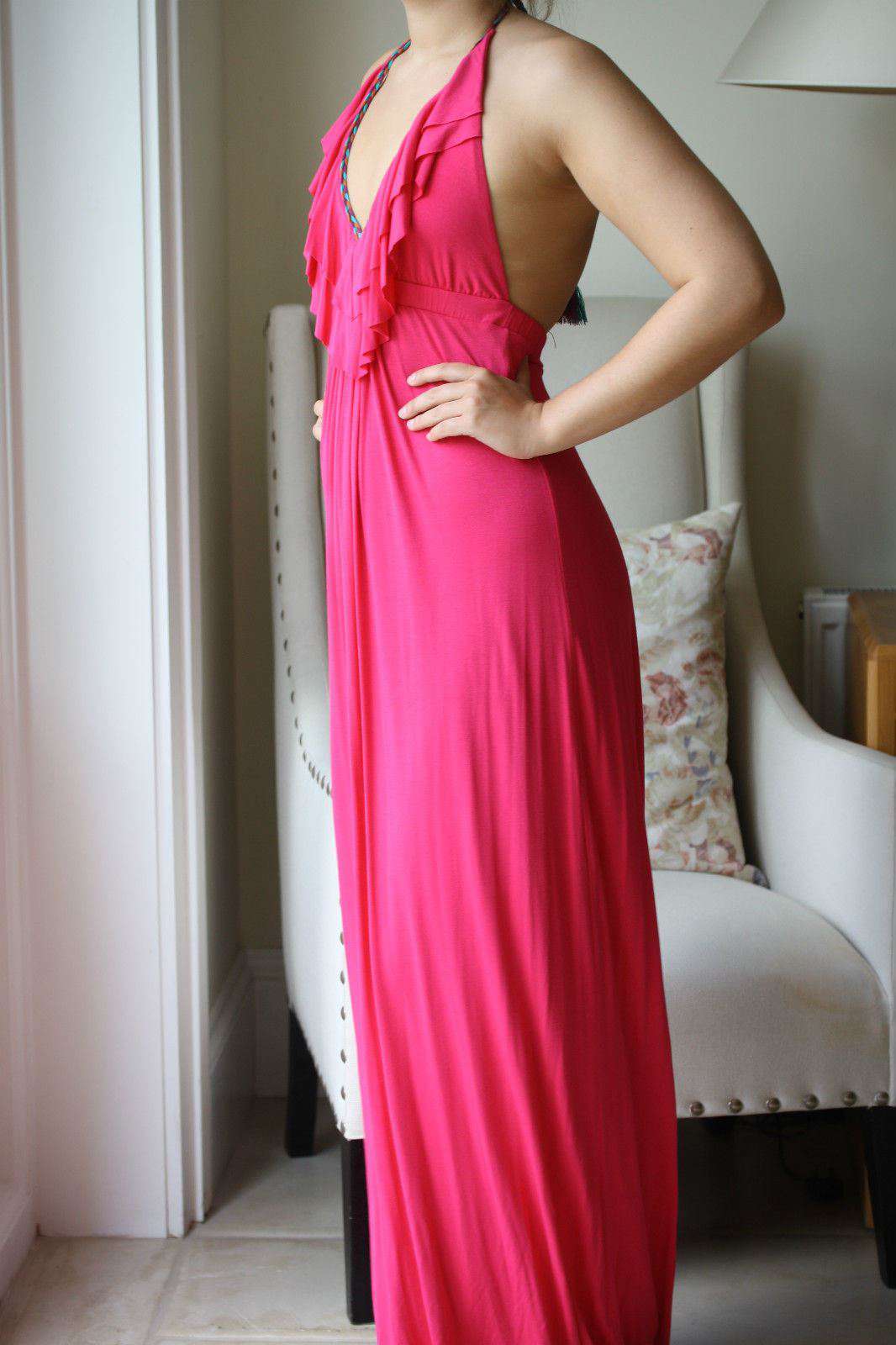 T BAGS FUSCHIA MAXI DRESS SMALL - Image 2