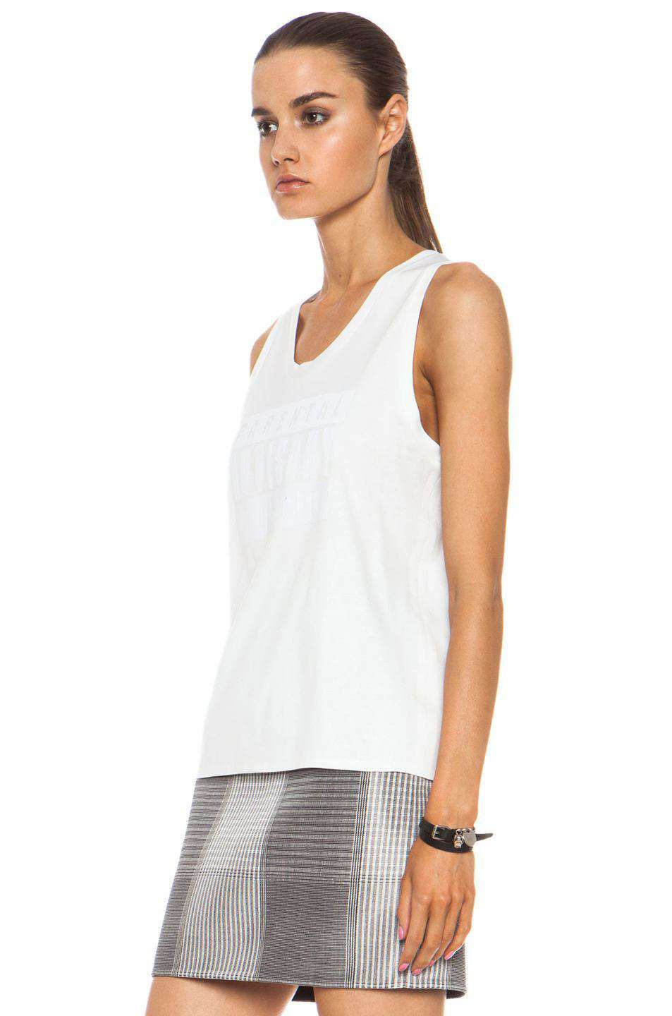 T BY ALEXANDER WANG WHITE MUSCLE TANK TEE TOP SMALL - Image 3