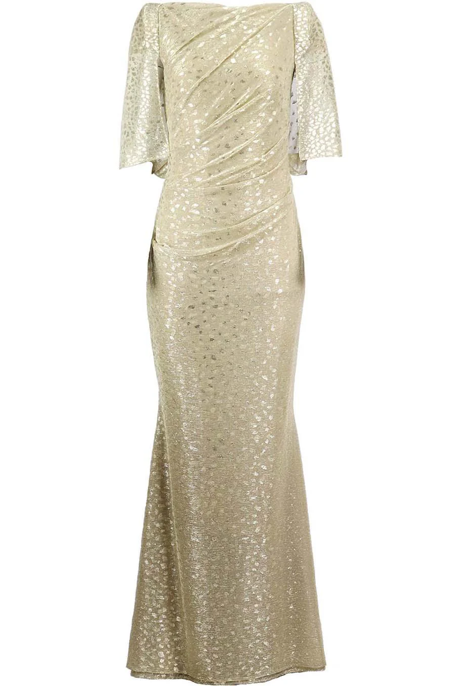 TALBOT RUNHOF CAPE EFFECT DRAPED METALLIC FIL COUPÉ VOILE GOWN US 8 UK 12 - Image 7