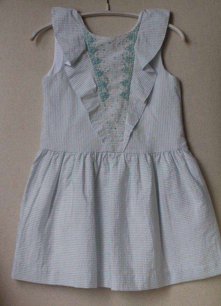 TARTINE ET CHOCOLAT BABY GIRLS BLUE STRIPED DRESS 4 YEARS - Image 3