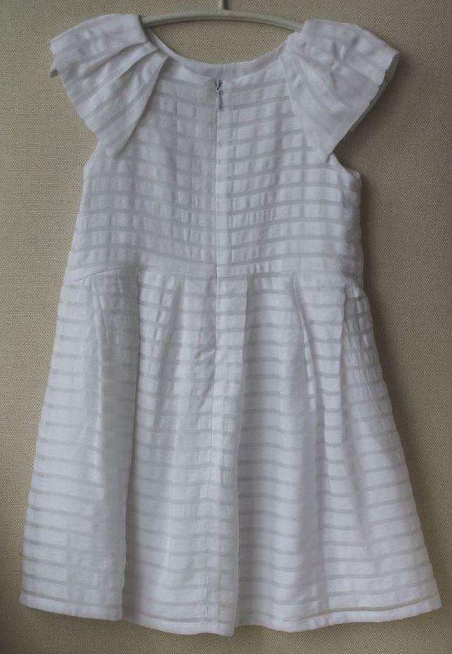 TARTINE ET CHOCOLAT BABY GIRLS WHITE STRIPED ORGANZA DRESS 4 YEARS - Image 5
