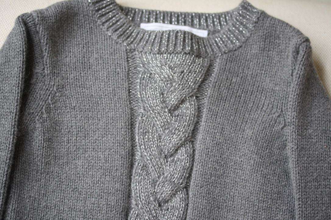 TARTINE ET CHOCOLAT BABY GREY CABLE SWEATER 3 YEARS - Image 5