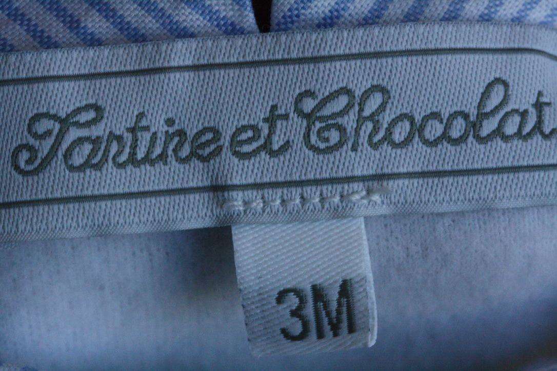 TARTINE ET CHOCOLAT BABY WHITE BLUE EMBROIDERY BABYGROW 3 MONTHS - Image 10