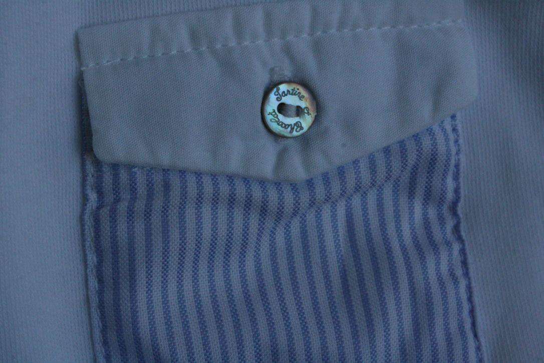 TARTINE ET CHOCOLAT BABY WHITE BLUE EMBROIDERY BABYGROW 3 MONTHS - Image 5