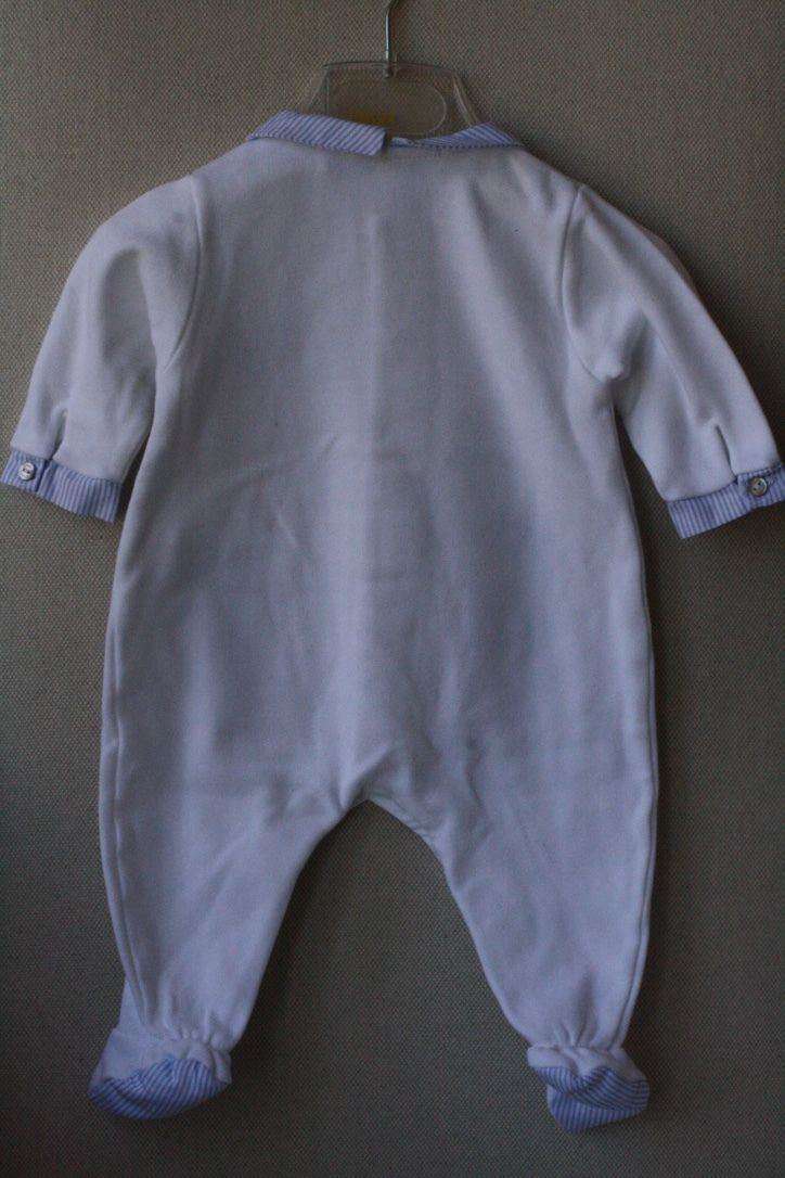 TARTINE ET CHOCOLAT BABY WHITE BLUE EMBROIDERY BABYGROW 3 MONTHS - Image 7