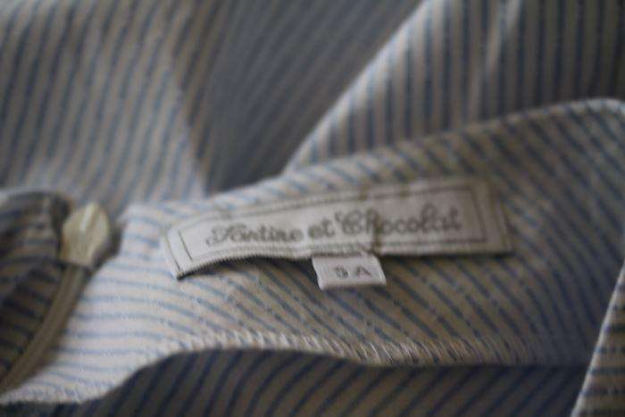 TARTINE ET CHOCOLAT GIRLS BLUE STRIPED COTTON DRESS 5 YEARS - Image 5