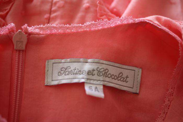 TARTINE ET CHOCOLAT GIRLS PINK COTTON DRESS 6 YEARS - Image 3