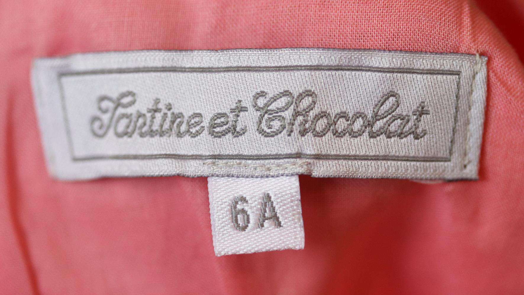 TARTINE ET CHOCOLAT KIDS GIRLS RUFFLE COTTON DRESS 6 YEARS - Image 4