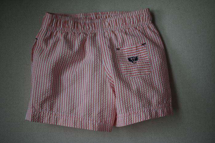 TARTINE ET CHOCOLAT PINK AND WHITE STRIPED SWIM SHORTS 2 YEARS - Image 2