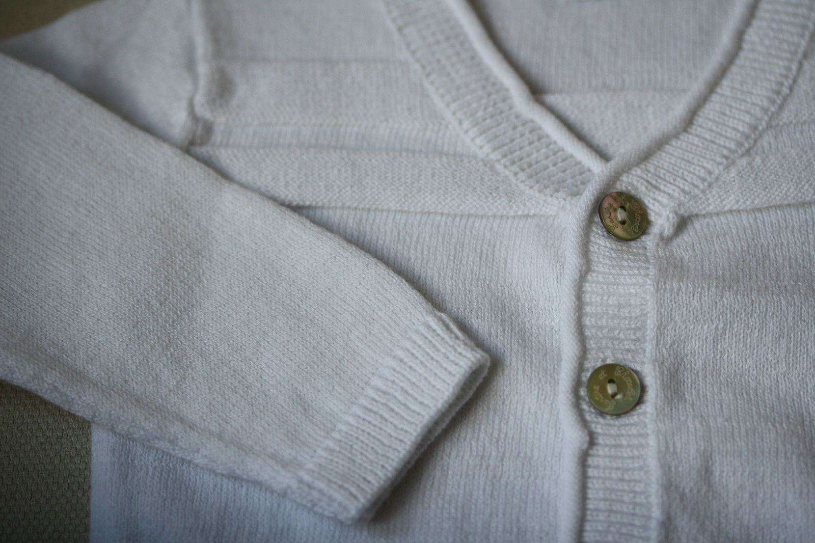TARTINE ET CHOCOLAT WHITE COTTON BABY CARDIGAN 6 MONTHS - Image 3