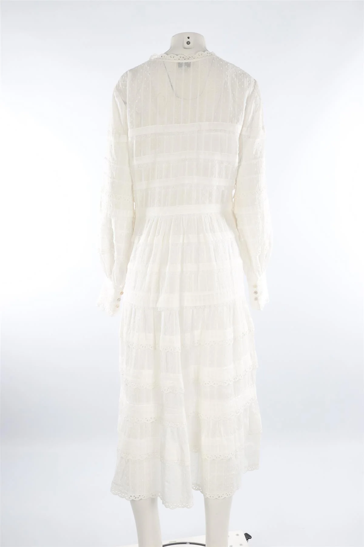 TEMPERLEY LONDON WHITE COTTON MAXI DRESS UK 16 - Image 4