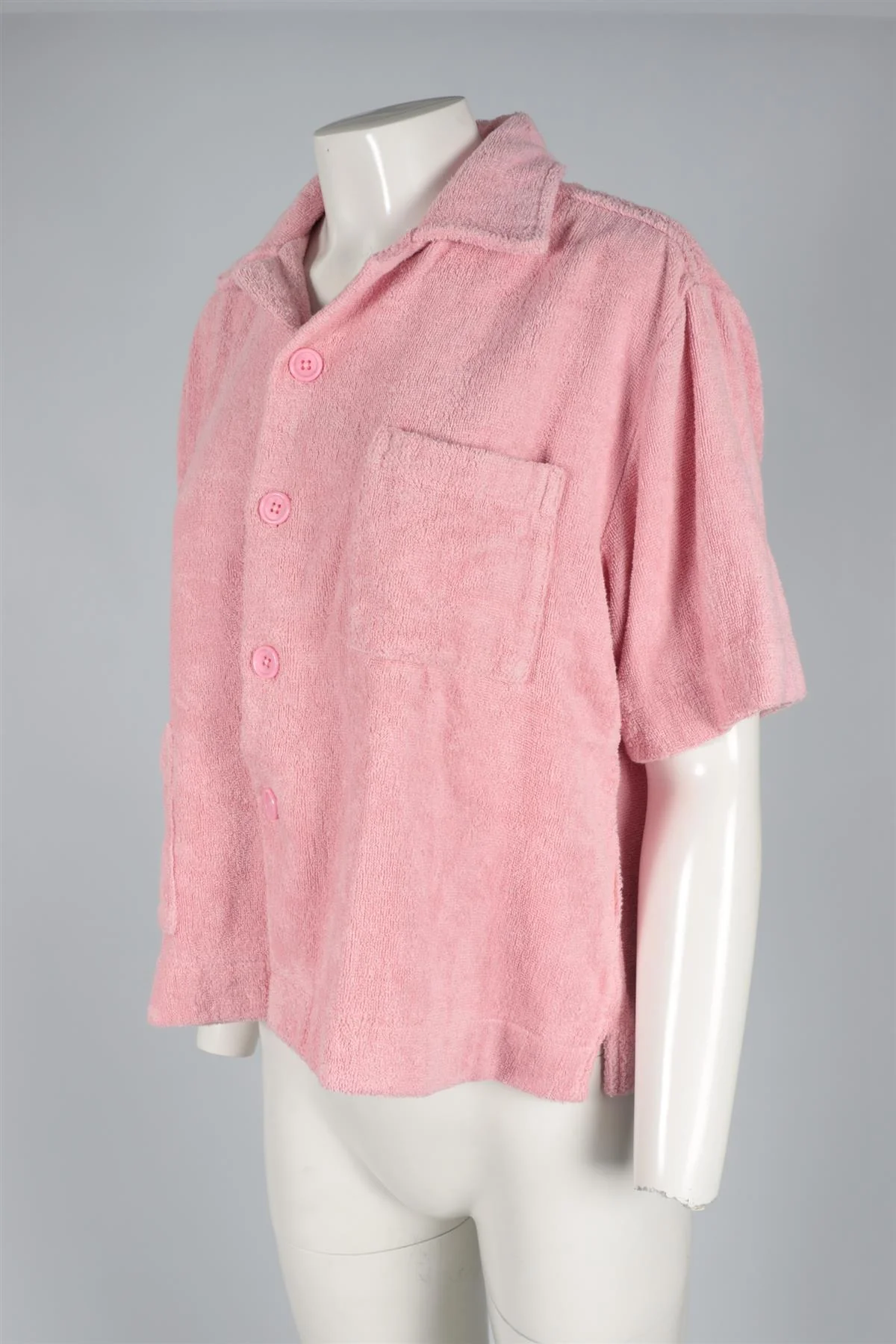 TERRY PINK COTTON SHIRT SMALL - Image 3