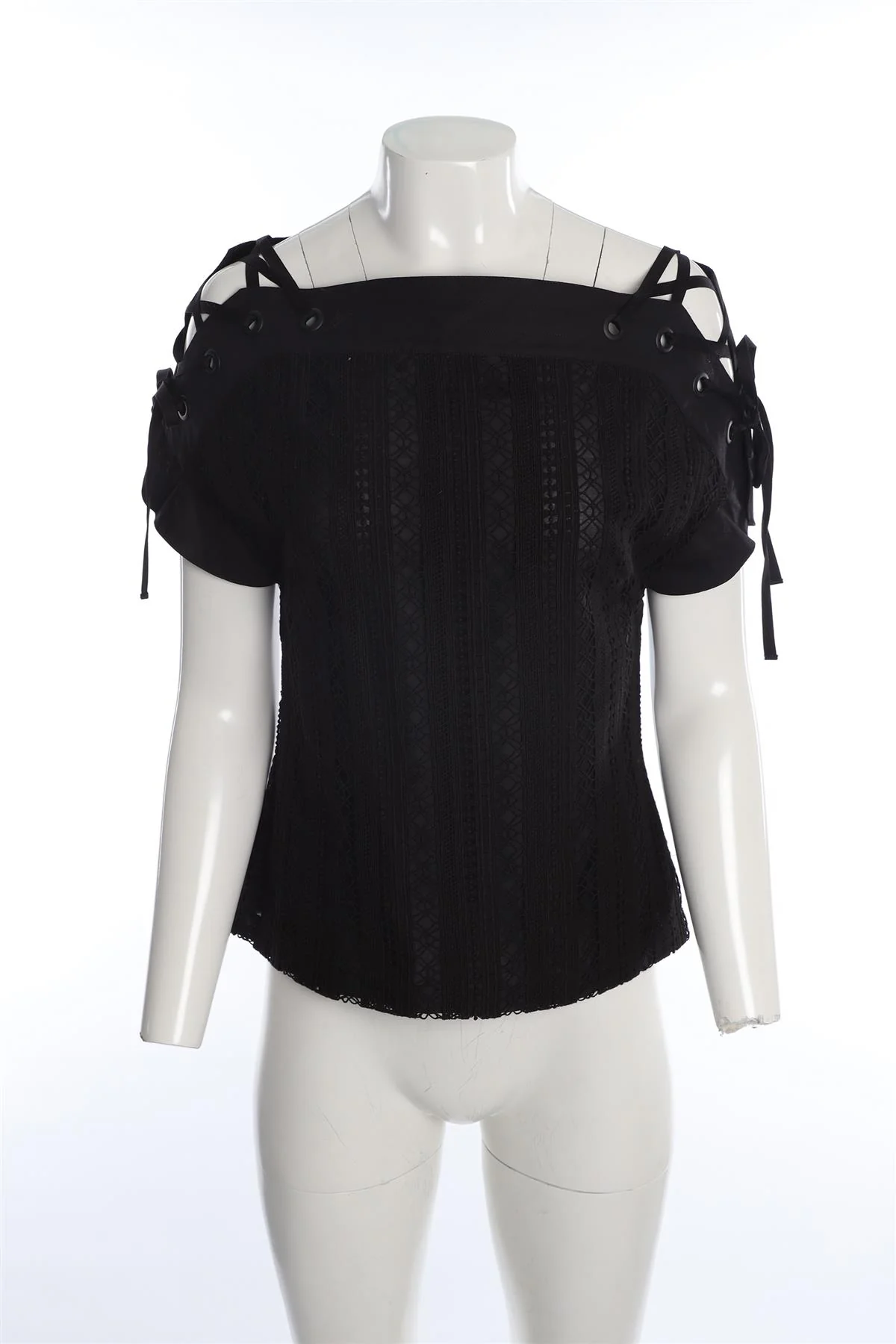 THAKOON BLACK COTTON TOP US 2 UK 6 - Image 2