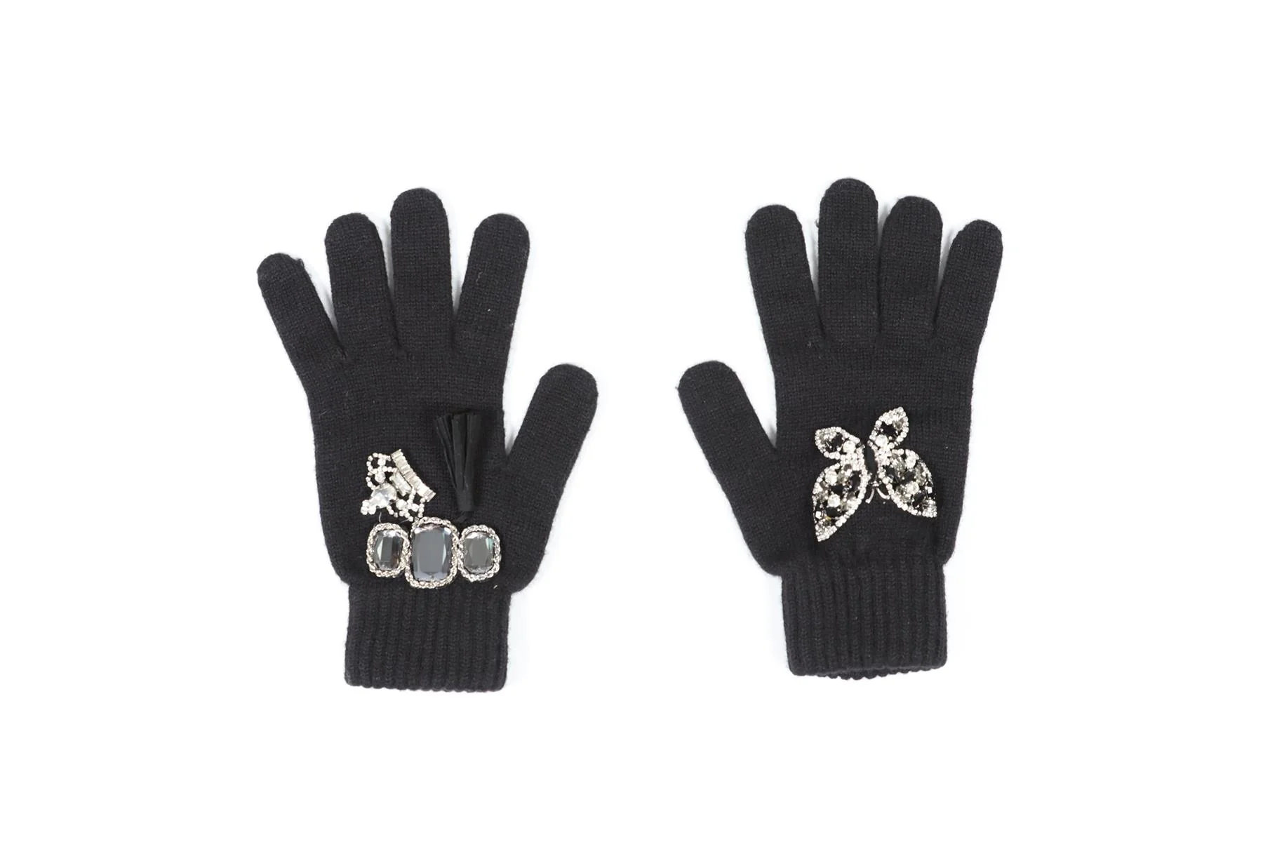 THAT'S A HAT BLACK CASHMERE BLEND GLOVES XLARGE - Image 2