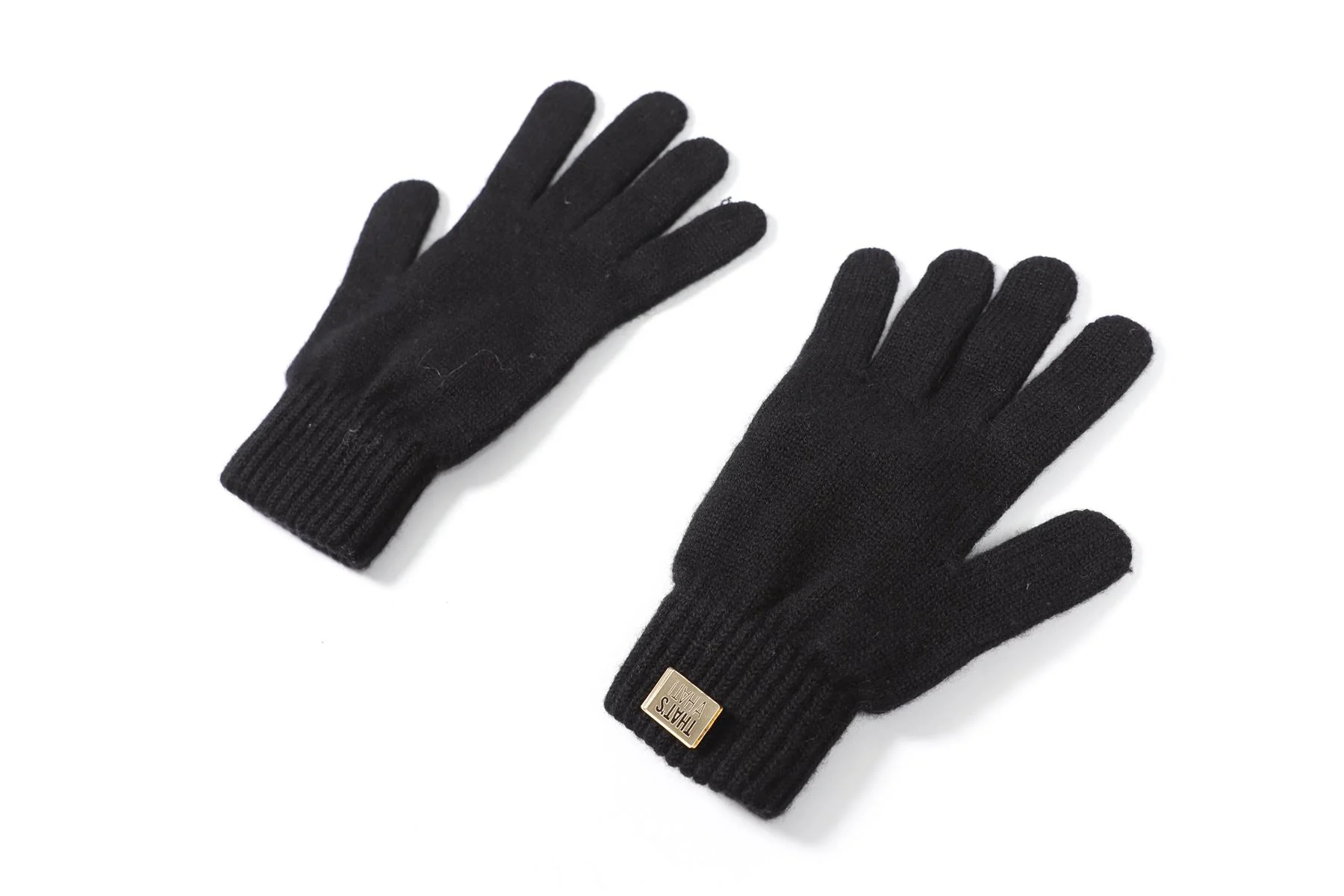 THAT'S A HAT BLACK CASHMERE BLEND GLOVES XLARGE - Image 6