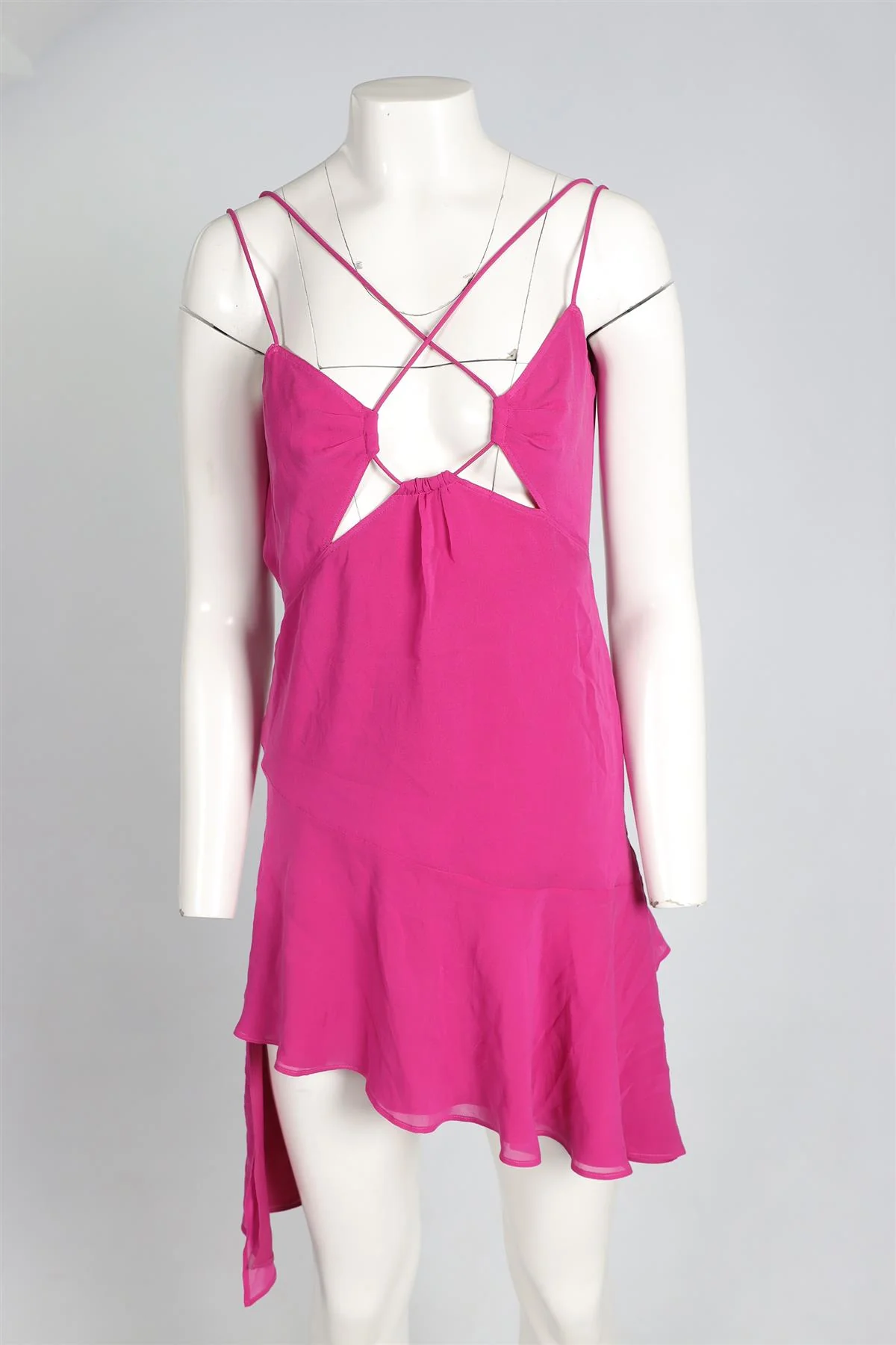 THE ANDAMANE PINK SILK MINI DRESS IT 38 UK 6 - Image 2
