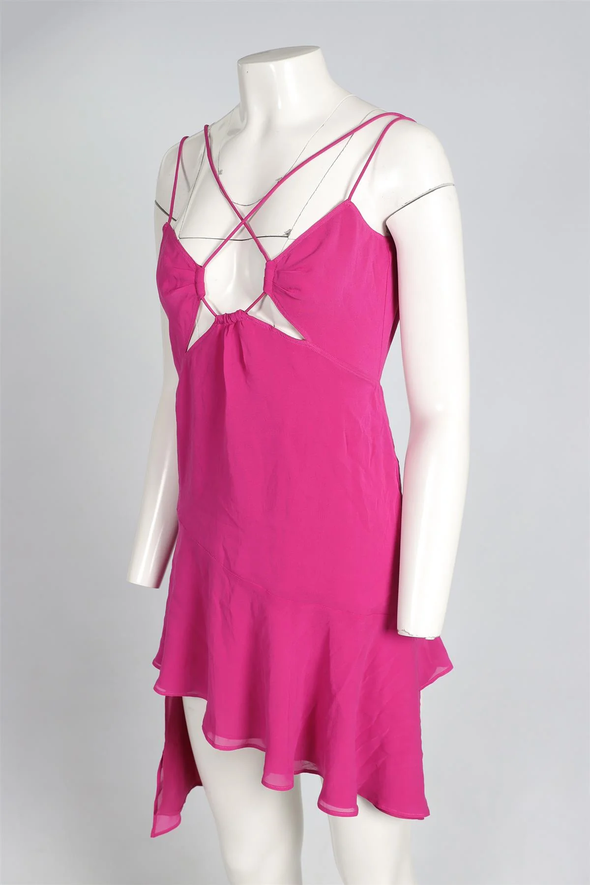 THE ANDAMANE PINK SILK MINI DRESS IT 38 UK 6 - Image 3